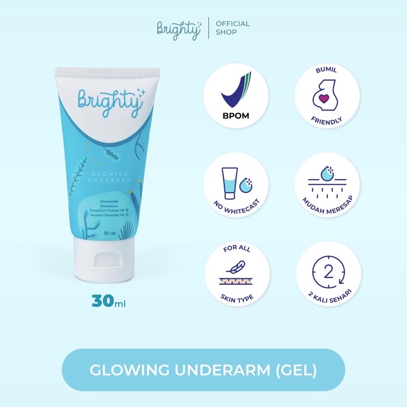 BRIGHTY Glowing Underarm x Underarm Scrub / Krim Pencerah Ketiak / Cream Scrub Pencerah Lipatan Gelap