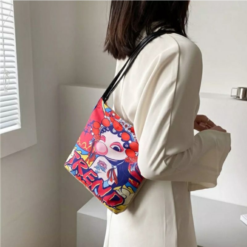 dem_sare / DS1165 TRENDBY TAS WANITA TOTE BAG MOTIF PRINT TERBARU TOTEBAG WANITA