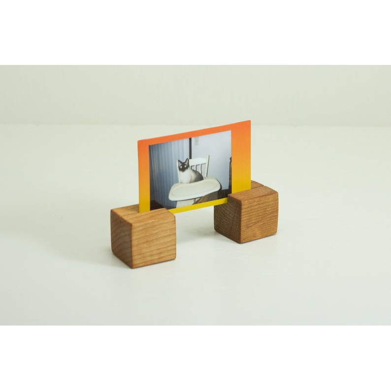 Wood Cube Photo Display Set