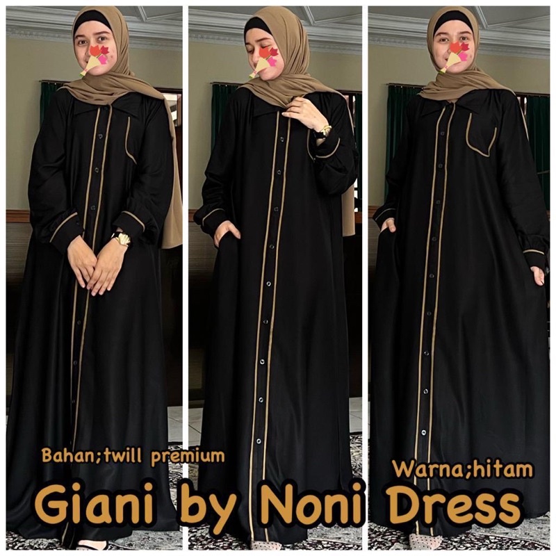 Daster Arab Noni GIANI &amp; Noni KALILA Maxi Dress Gamis Twill premium