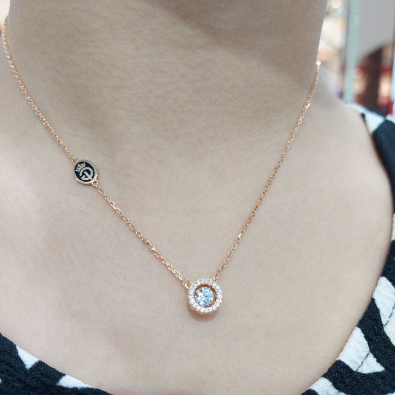 Kalung dancing stone with igun gold whitegold love emas asli cantik manis awet kekinian dengan model