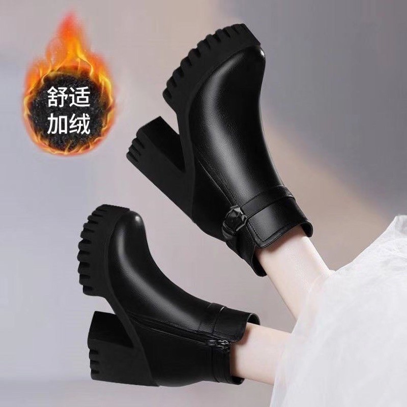 BT29 SEPATU ANKLE BOOTS IMPORT WANITA KOREA BRITISH INGGRIS MARTIN ORIGINAL VELVET HANGAT