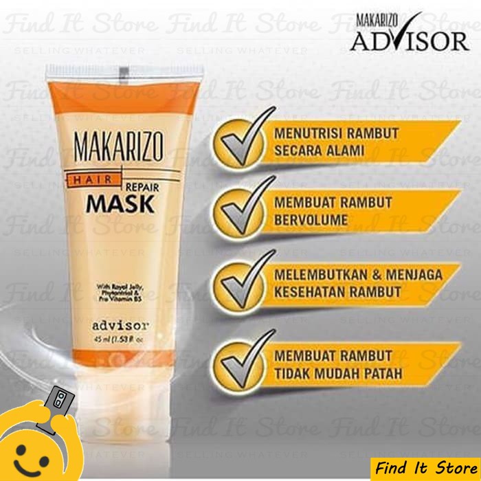 Makarizo Advisor Hair Repair Mask 15ml 45ml Sachet Tube Masker Perawatan Rambut