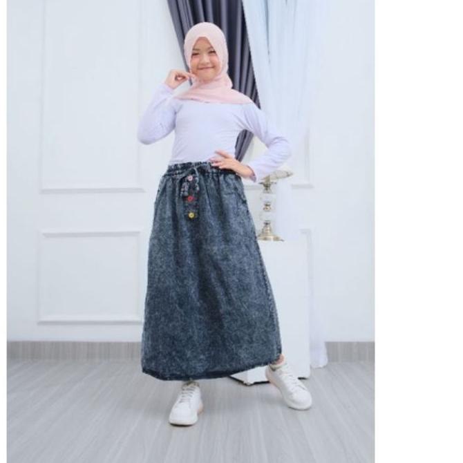 DISKON  8.8 ROK JEANS ANAK SNOW TANGGUNG/ROK JEANS ANAK Rok jeans anak 4-14 tahun ROK JEANS ANAK PER