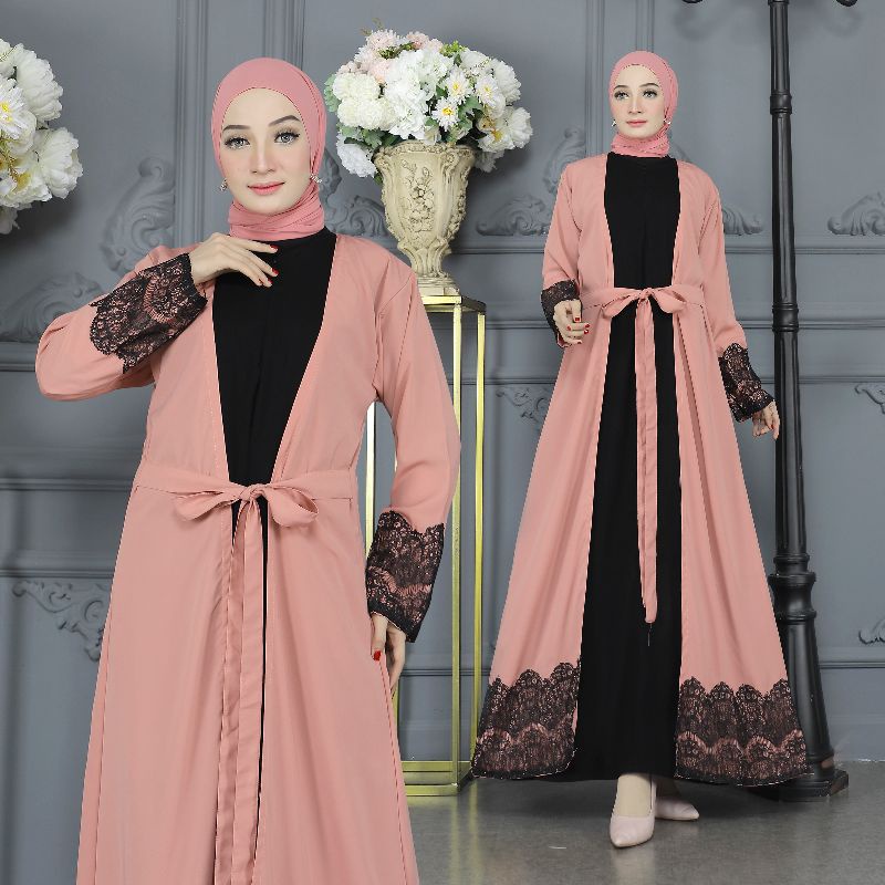 Gallery Exclusive Abaya Hitam Gamis Bordir Turkey Dubai Amani Busui