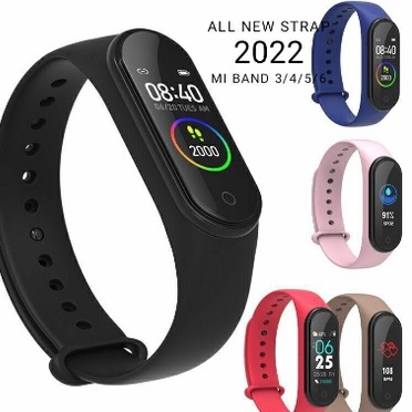 Strap Mi Band 3/4/5/6 Tali Pengganti Mi Band 3/4/5/6 Polos / Tali Strap Silikon / Tali Mi Band 3/4/5