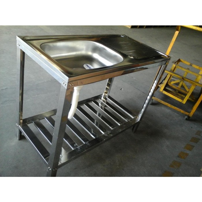 T.Lillie - Paket Wastafel Bak Cuci Piring Metalco Ms 36-18 Set Dan Kran Tanam
