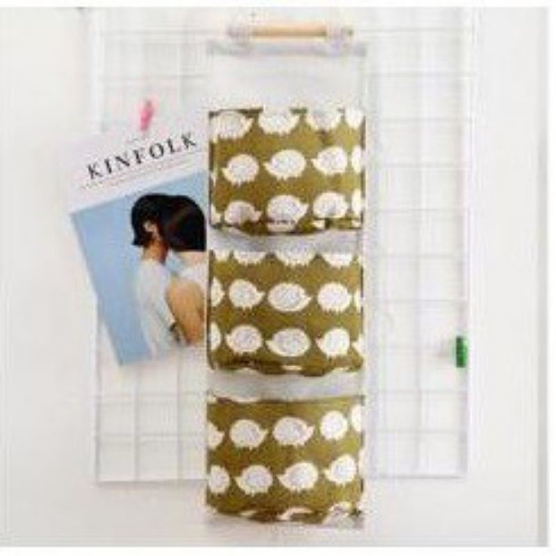 MJ88 POUCH BAHAN TEBAL HANGING ORGANIZER RAK GANTUNG 3 SEKAT STORAGE BAG SUPER MURAH