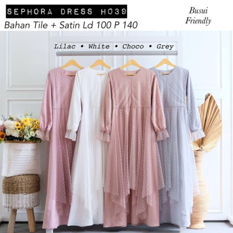 SEPHORA DRESS BUSUI/GAMIS TULLE LEBARAN / LD 100  LD 108 LD 110 LD 115 / BUSUI FRIENDLY