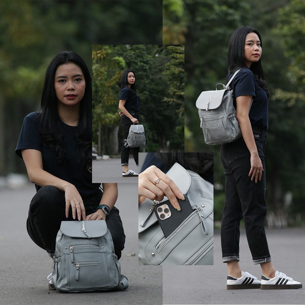 TAS RANSEL WANITA MINI BAG, TAS SEKOLAH, TAS OUTDOR, TAS UNTUK JALAN JALAN - WARNA HITAM