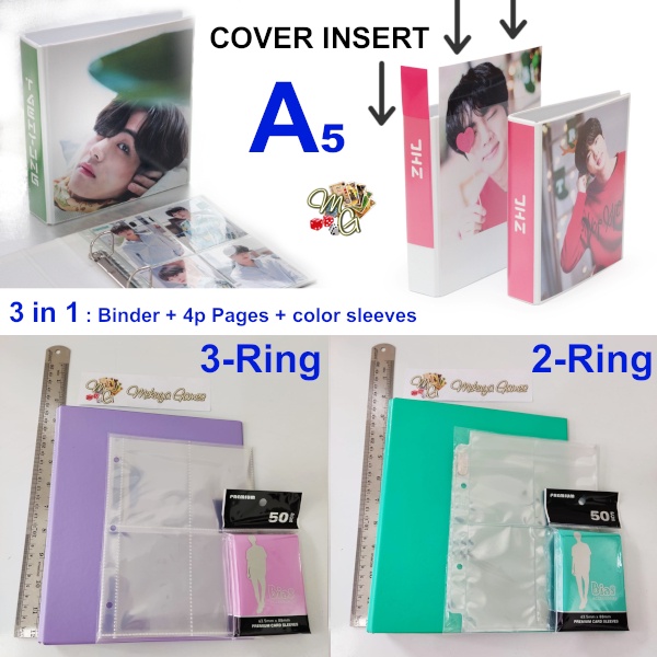 

Paket 3in1 Photo Card Album A5 Binder 4p Sleeve Page Double Inner KPOP Pokemon MTG 2R Bias Sultan Ultrapro Bantex Bambi