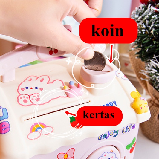 [ORGM] Pajangan Dekorasi Celengan Koin Bentuk Rumah dengan Sticker set 3D Bisa Koin Bisa Kertas Kado Anak