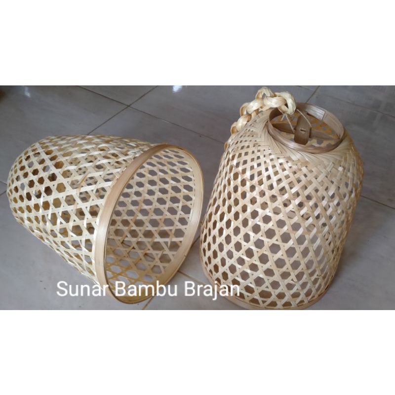 Kap Lampu Omplong Kerucut | Kap Lampu Bambu | Dekorasi Lampu | Hiasan Lampu | Home Decor | Kerajinan