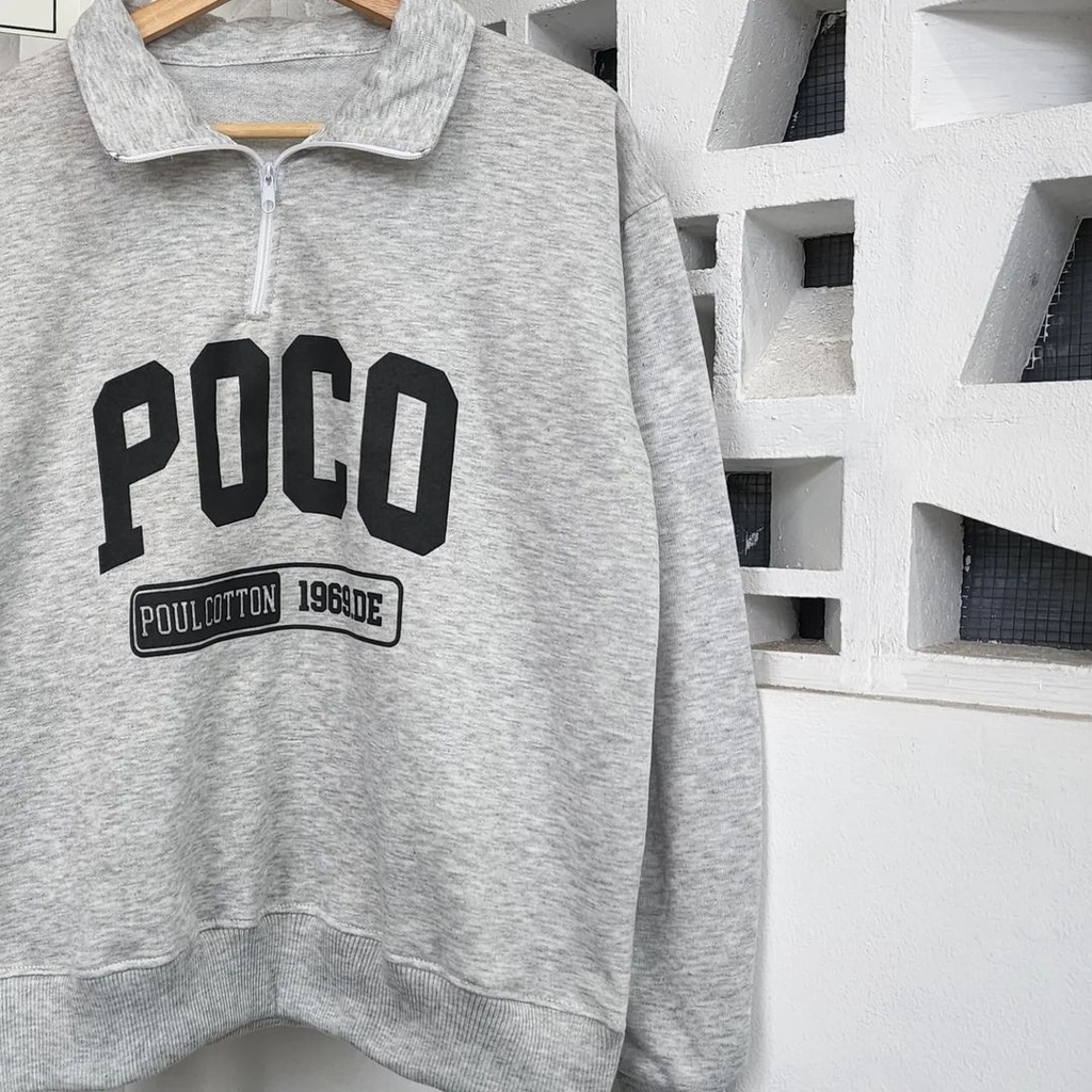 Poco Colar Sweater Kerah Outwear Gaya Kekinian Trendy Bahan Fleece