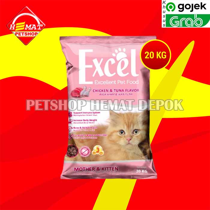 [GOSEND] Excel 20 Kg Makanan Kucing Donat Ikan 20kg