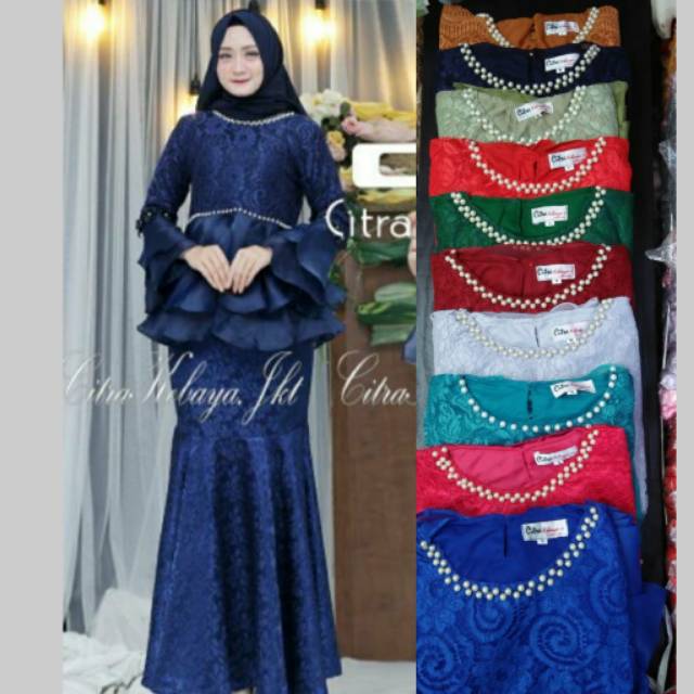 Realpic Stelan Kebaya Sabyan (Brukat Organza) + rok duyung Jaquard Original Butik