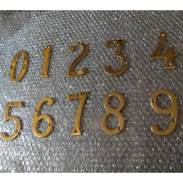 Nomor / angka plat rumah kuningan /Alamat rumah kuningan