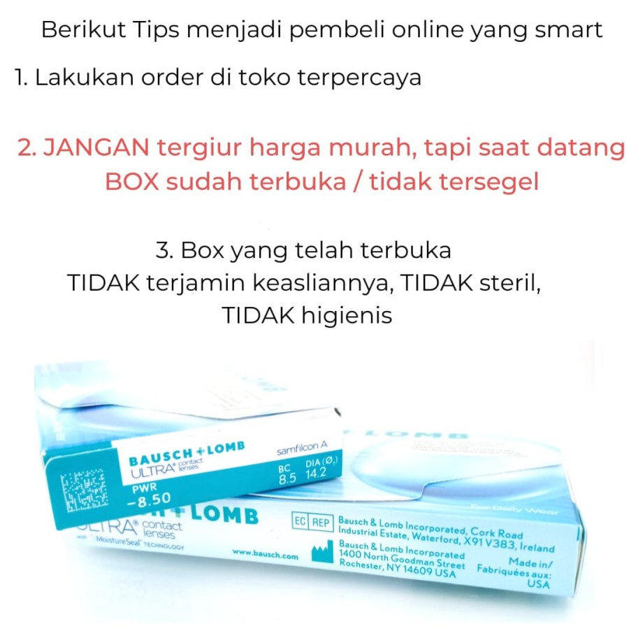 bausch and lomb ultra softlens bening bulanan silicone hydrogel clear