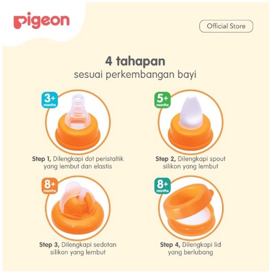 PIGEON Magmag Mag-Mag All In One Set Gelas Botol Minum Anak Bayi Feeding Training Straw Cup System 1 Set Step 1 2 3 4 Spout