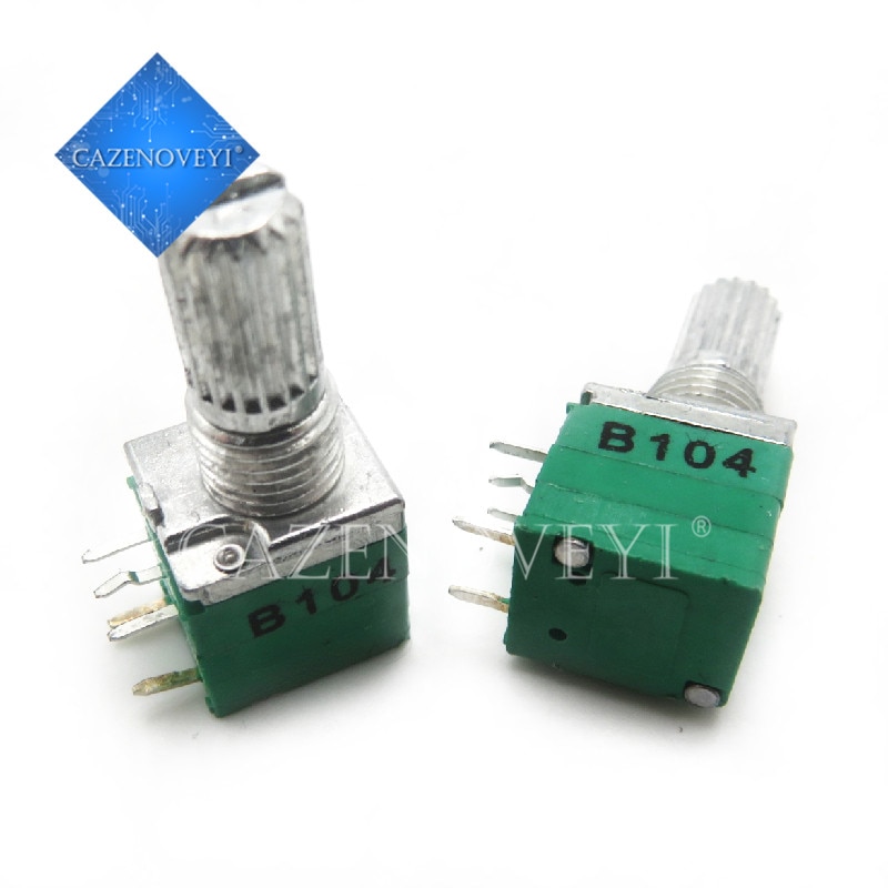 5pcs/lot RV097NS 5K 10K 20K 50K 100K 500K with a switch audio 5pin shaft 15mm amplifier sealing potentiometer In Stock