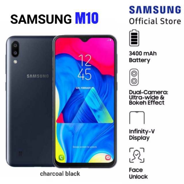 Samsung M10 Charcoal Black Blue Shopee Indonesia
