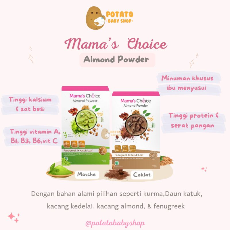 Mama's choice Almond Powder Pelancar Asi - Susu almond Daun Katuk Mamas Choice