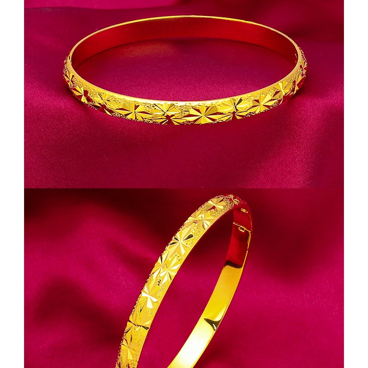 Gelang Emas Asli Kadar 375 Model Lebar Dengan Gesper 6mm Untuk Wanita