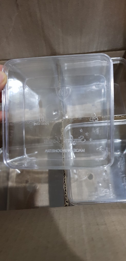 12 Pcs Dessert Box / Toples Nastar Kue Kering Persegi Plastik Mika