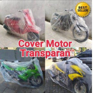 COVER MOTOR TRANSPARAN SARUNG MOTOR PLASTIK PLASTIC ANTI AIR