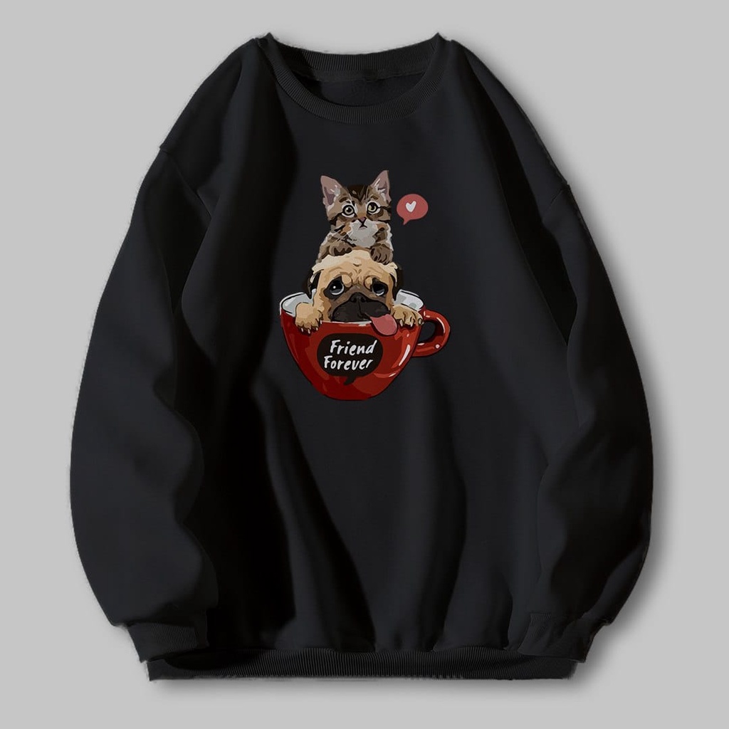 FRIEND FOREVER SWEATER UNISEX SIZE M - XXL FLEECE TEBAL HALUS SWEATER DISTRO / SWEATER UNISEX