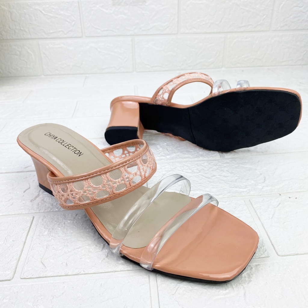 mandiristoreshoe-SANDAL HEELS WANITA ZIYA HAK TAHU 5 CM BDY04