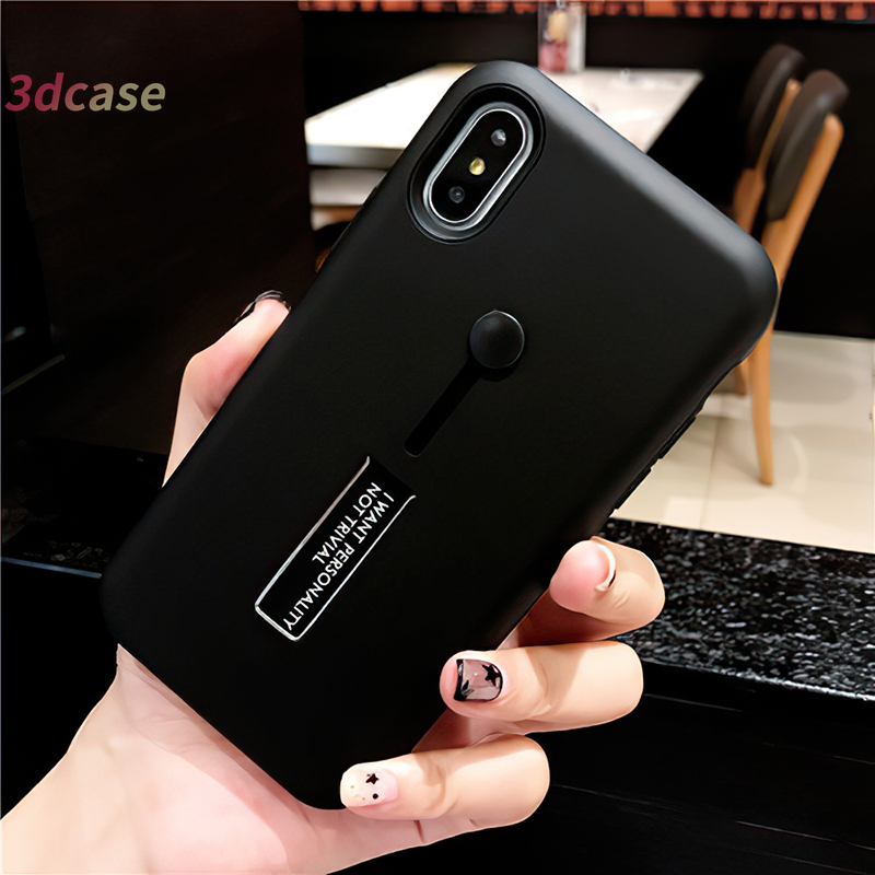 Iphone 6 6S 7 8 Plus Iphone 11 7Plus 8Plus 6Plus 6SPlus X XS SE 2020 Simple Black Phone Hard Case