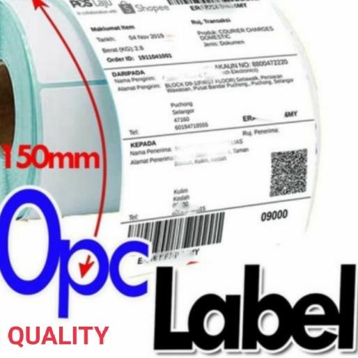 

♡ LABEL BARE 100 X 150 KERTAS STICKER THERMAL 100x150 mm (300 pcs) ♠