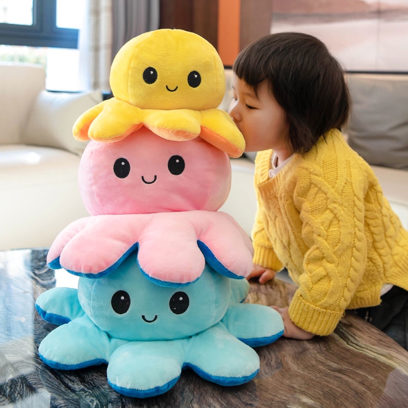 Boneka Gurita Octopus Halus Bolak - Balik Dua Sisi Reversible/Soft Cute Toys Reversible Bipolar Octo