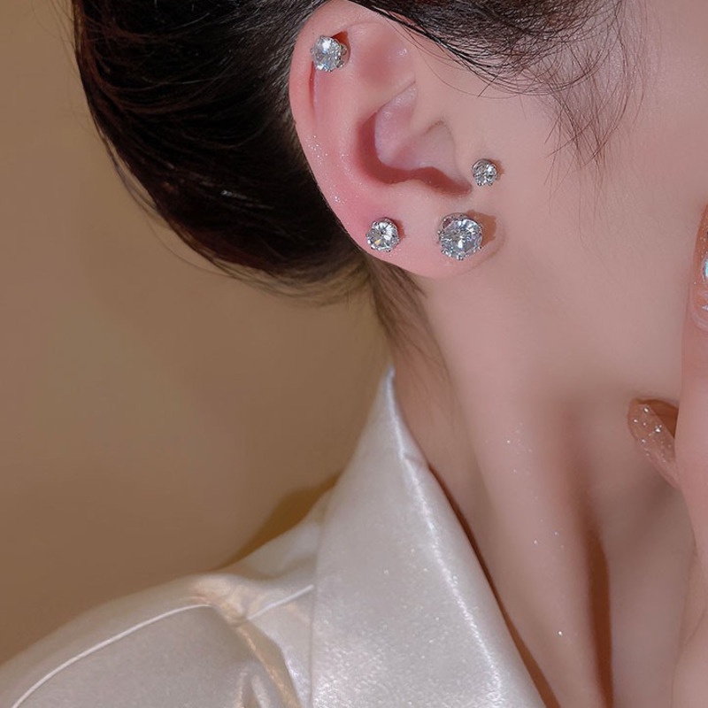 Anting Klip Kristal Mewah Ringan Untuk Wanita