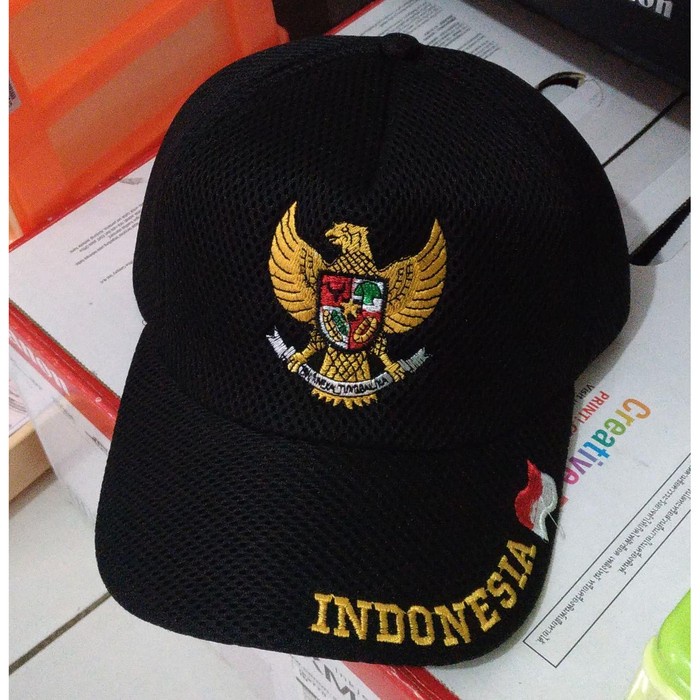 r7f040f Topi Jaring Logo Garuda Indonesia - Topi Jala Pria - Topi Bordir D020F