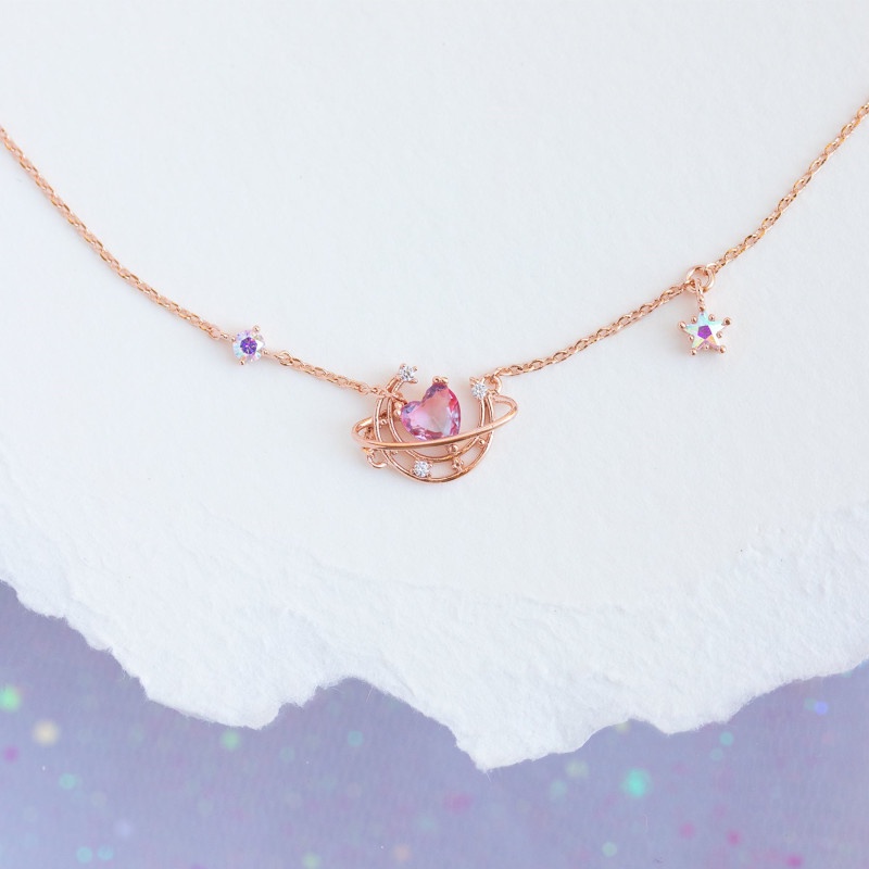 Perhiasan Gelang Rantai Lapis Emas 18K Bentuk Hati Bulan Bahan Zirkon Gaya Korea Untuk Wanita