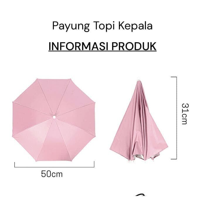 Payung Topi Kepala / Pelindung Kepala Panas dan Hujan