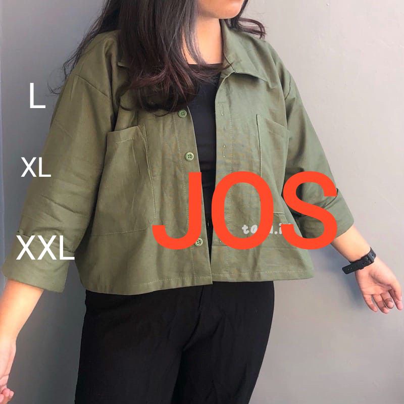 Kemeja Gita Rami Basic Shirt Crop Linen /Kemeja outer crop oversize