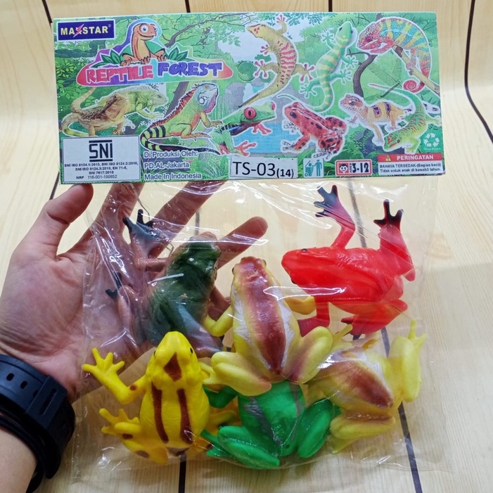 Mainan Kodok Karet Warna - Mainan Kodok Kodokan Set Mainan Anak Isi Banyak Reptile Forest - Mainan Binatang Kodok - Mainan Anak  Figure Frogs