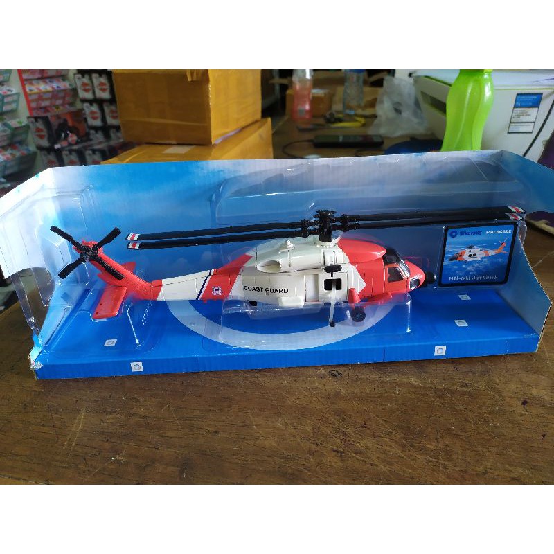 Diecast Miniatur Helicopter Jayhawk HH-60J Coast Guard Helikopter Skala 1:60