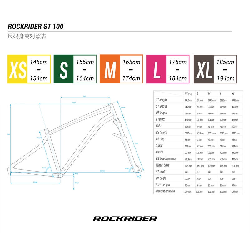 SEPEDA GUNUNG MTB SPORT TRAIL 100 ROCKRIDER PRODUK IMPORT SEPEDA GUNUNG ORIGINAL ROCKRIDER