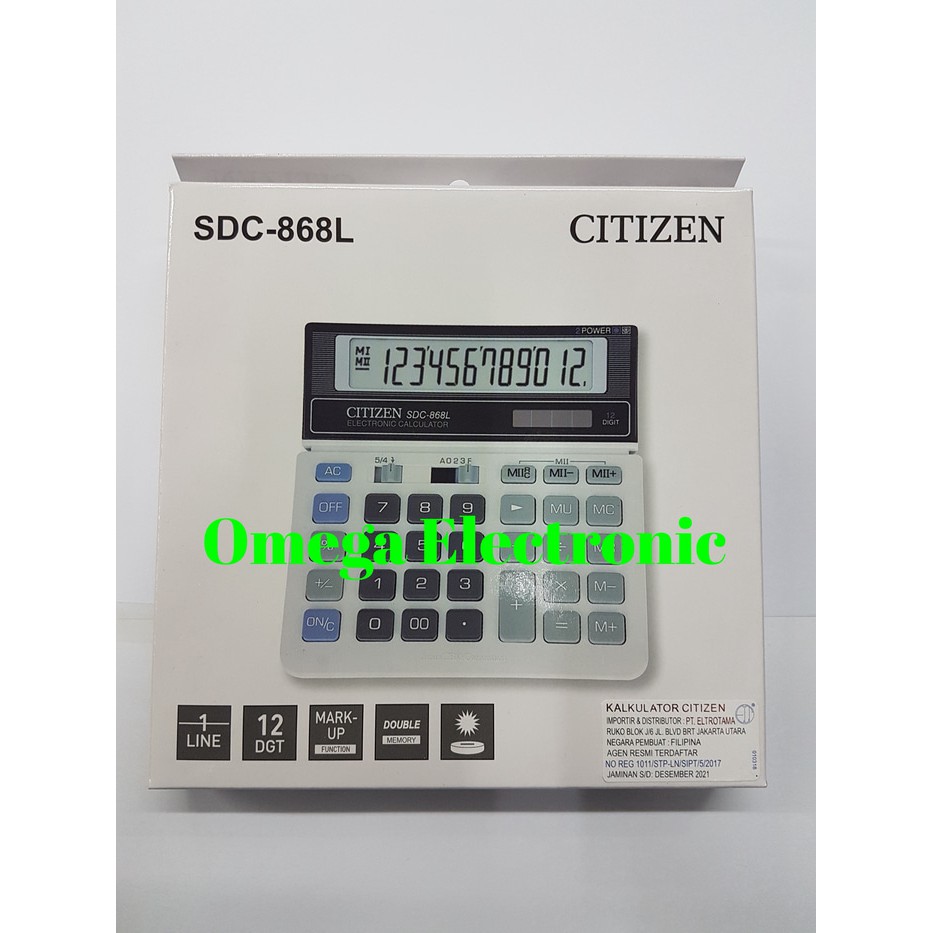 

Murah ORIGINAL Citizen Calculator SDC-868L - Kalkulator Desktop Meja Kantor Keren