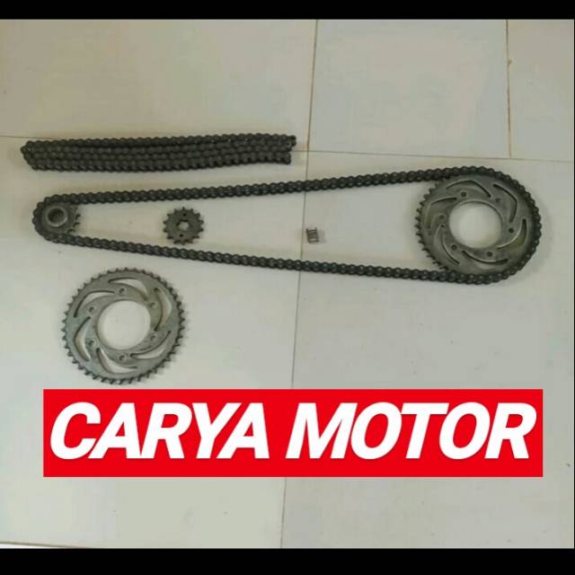 Gear gir set rantai depan belakang yamaha Scorpio z asli ori