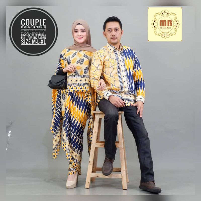 batik couple kaftan set batik kondangan katun all size batik kuning
