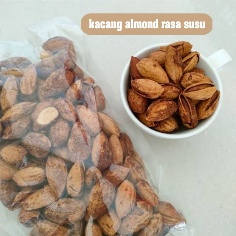 

[ KAROMAH ] • KACANG ALMOND RASA SUSU 500GRAM almond roastes GURIH