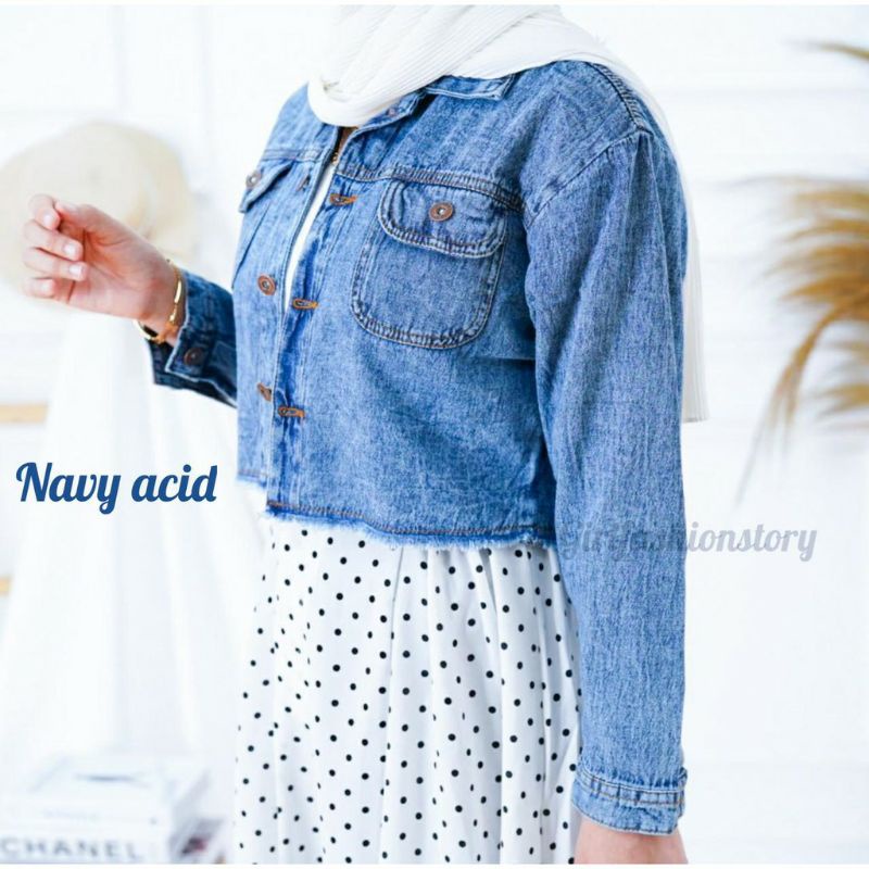 HOT SALE!!!! JAKET CROP SNOW ACID JEANS HITS SELEBGRAM