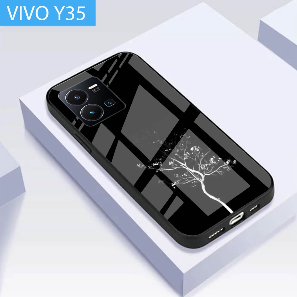 (S56) Case  Glass VIVO Y35 - casing Terbaru handphone - VIVO Y35  - pelindung handphone - VIVO Y35