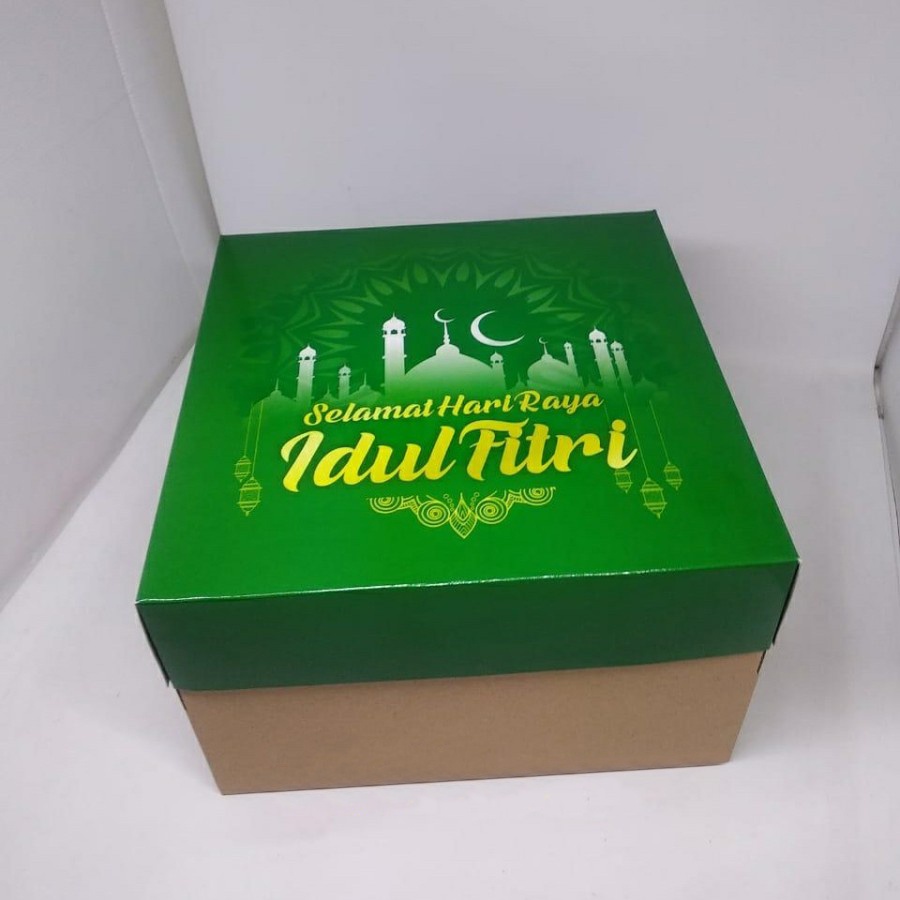 

( 5pcs ) Dus Kue edisi Green Lebaran uk. 25x25x10 cm / 25x25x16 cm / 25x25x18 cm Box Packaging Hampers Idulfitri