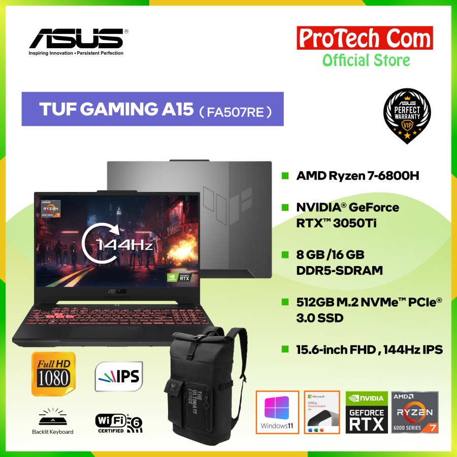 Jual Asus Tuf Gaming A15 Fa507re Ryzen 7 6800h 512gb Rtx3050ti 4gb 156 Ohs W11 Indonesiashopee 0628